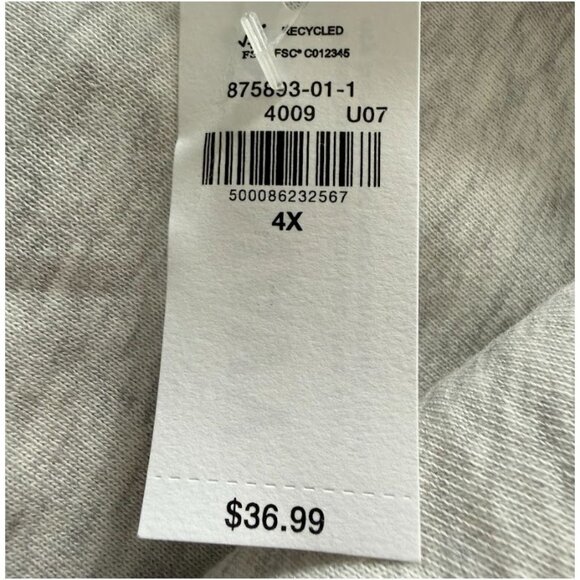 Old Navy Together United Gray Embroidered French-Terry Sweatshirt 4X - Picture 6 of 7